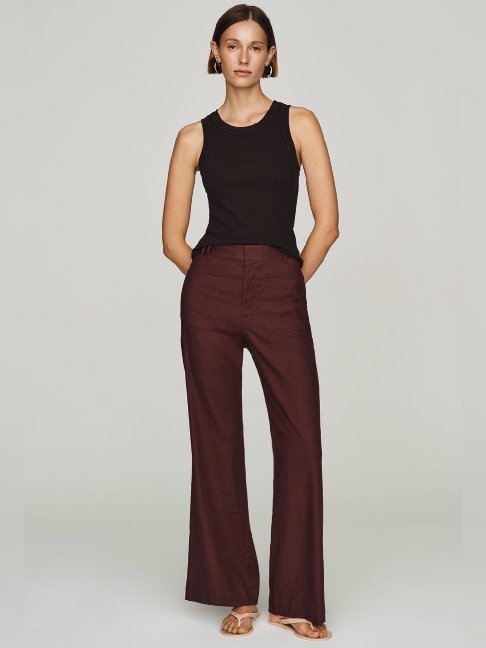 Anthropologie Maeve Jude Linen Blend Stretch Trousers